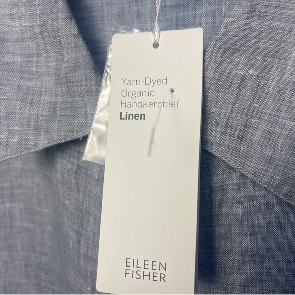 Eileen Fisher Cropped Linen Jacket Top, Gray, Minimalist, Resort Cropped Plus 1X - Picture 9 of 11